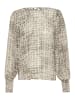 Kaffe Langarm-Bluse KAtrinike in Grey Texture Check