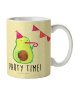 Mr. & Mrs. Panda Plastikbecher Avocado Party Zeit mit Spruch in Gelb Pastell