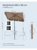 SONGMICS Sonnenschirm Sheld in Braun - (D)200 x (H)215 cm