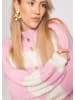 SASSYCLASSY Gestreifter oversize Cardigan mit Schmuckknöpfen in Rosa