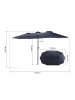 ABRIHOME Doppelseitiger Sonnenschirm in Blau 450 cm rechteckig mit Kurbel