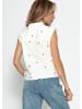 SASSYCLASSY Ärmellose Bluse mit roter Herzstickerei in Weiß