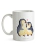 Mr. & Mrs. Panda Keramikbecher Pinguin umarmen ohne Spruch in Weiß