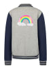 myMo KIDS Collegejacke Aus Sweat in Grau Melange Marine