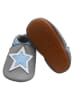 Mejale Leder-Krabbelschuhe "Stern" in Grau