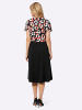 Sieh an! Jerseykleid in schwarz-rot-bedruckt