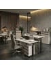 KADIMA DESIGN Büro-Set, Schreibtisch & Rollcontainer, Einstellbar 68-91 cm in Greige-Schwarz