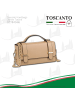 Toscanto Leder Handtasche Toscanto Tasche taupe, dunkelbeige ca. 19cm