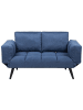 Beliani 2-Sitzer Sofa BREKKE in Blau/Schwarz - (W) 158 x (H) 90 x (L) 75 cm