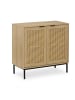 relaxdays Sideboard in Natur/ Schwarz - (B)80 x (H)76 x (T)35 cm