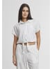 Urban Classics Urban Classics Ladies Structured Striped Tied Blouse in offwhite/black
