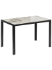 Beliani Esszimmertisch CLARENCE in Weiß/Schwarz - (W) 70 x (H) 75 x (L) 120 cm