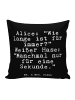 Mr. & Mrs. Panda Kissen AliZeichen: "Wie lange ist... mit Spruch in Schwarz