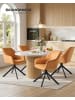 SONGMICS 4er-Set: Esszimmerstuhl Tyra in Braun-Schwarz - (B)60 x (H)81.5 x (T)58 cm