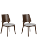 Beliani 2er-Set Esszimmerstuhl ABEE in Braun/Grau