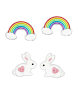 schmuck23 Ohrstecker Set Hase und Regenbogen 925 Silber