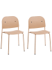Beliani 2er-Set Esszimmerstuhl WINDUST in Beige
