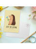 Mr. & Mrs. Panda Postkarte Igel Blumen mit Spruch in Gelb Pastell