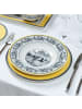 Villeroy & Boch 6er Set Suppenteller Audun Ferme ø 24,2 cm in weiß-grau-gelb