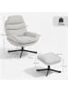 HOMCOM Relaxsessel mit Hocker in Cremeweiß 93L x 78B x 100H cm