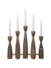 STAR Trading Kerzenleuchter ,Midja, LED, 5-armig, Holz in Wallnuss-Optik
