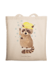Mr. & Mrs. Panda Tote Bag Waschbär ohne Spruch in Creme
