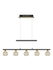 näve LED Glas-Pendelleuchte "BRASS" in schwarz - EEK G - (L)90cm x (B)10cm x (H)150cm