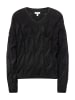 Mavi Jeans Strick Struktur Pullover Langarm Basic V NECK SWEATER in Schwarz