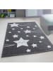 KADIMA DESIGN Teppich Kinder Sterne Polypropylen saugroboter Kurzflor Kinderzimmer in Grau