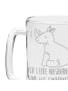 Mr. & Mrs. Panda Bierkrug Mit Gravur Einhorn Nashorn mit Spruch in Transparent