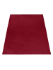 KADIMA DESIGN Teppich Kurzflor Uni-Look Polyester Wohnzimmer waschbar in Rot