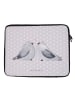 Mr. & Mrs. Panda Laptop Tasche Turteltauben Liebe ohne Spruch in Grau Pastell