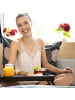relaxdays Betttablett in Dunkelbraun - (B)64x (H)22 x (T)31 cm