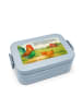 Mr. & Mrs. Panda Bento Box Hahn Korn Design mit Spruch in Blau Pastell