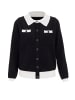 CARNEA Damen Strickjacke in Schwarz Wollweiss