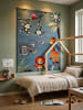 KADIMA DESIGN CASOLA Kinderteppich Blau 120x170 Dschungel Polypropylen Kinderzimmer in Blau