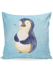 Mr. & Mrs. Panda Kopfkissen Pinguin Diät ohne Spruch in Eisblau