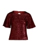 Vera Mont Pailletten-Bluse mit Flügelärmeln in Deep Dahlia