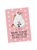 Mr. & Mrs. Panda Postkarte Einhorn Traurig mit Spruch in Rot Pastell