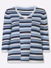 Sieh an! 3/4-Arm-Pullover in marine-himmelblau-gemustert