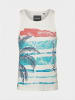 KOROSHI Herren baumwolle print tanktop in weiß