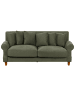 Beliani 2-Sitzer Sofa EIKE in Grün/Dunkler Holzfarbton - (W) 186 x (H) 82 x (L) 102 cm