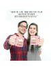 Mr. & Mrs. Panda Haferl Einhorn Regenbogen mit Spruch in Rot Pastell