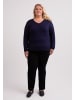 CASH-MERE.CH Seide V-Ausschnitt Pullover in Marine Blau