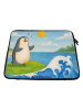 Mr. & Mrs. Panda Laptop Bag Pinguin Surfer Design ohne Spruch in Weiß