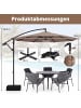 COSTWAY 300 cm Sonnenschirm mit Ständer in Braun
