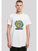 F4NT4STIC Long Cut T-Shirt Woodstock Artwork Flower Peace in weiß
