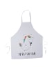 Mr. & Mrs. Panda Kochschürze Einhorn Sänger mit Spruch in Weiß