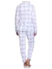 NORMANN Pyjama Single Jersey zum durchknöpfen Karo - 78583 in hellblau