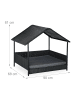 relaxdays Hundeliege in Anthrazit - (B)90 x (H)81 x (T)68 cm
